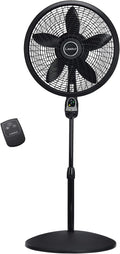 Lasko Oscillating Cyclone Pedestal Fan with Remote Control - Cooling Standing Fan for Bedroom, Living Room, and Home Office - Adjustable Height - 3 Quiet Speeds - 1843 - 18" Blade Diameter - Black