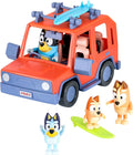 Bluey Heeler 4WD Family Toddler Toy Car, Pretend Play Toys, 4 Figures | Surfboards and sticker sheet, Bluey toy playset for kids ages 3+, Bluey and Bingo toys