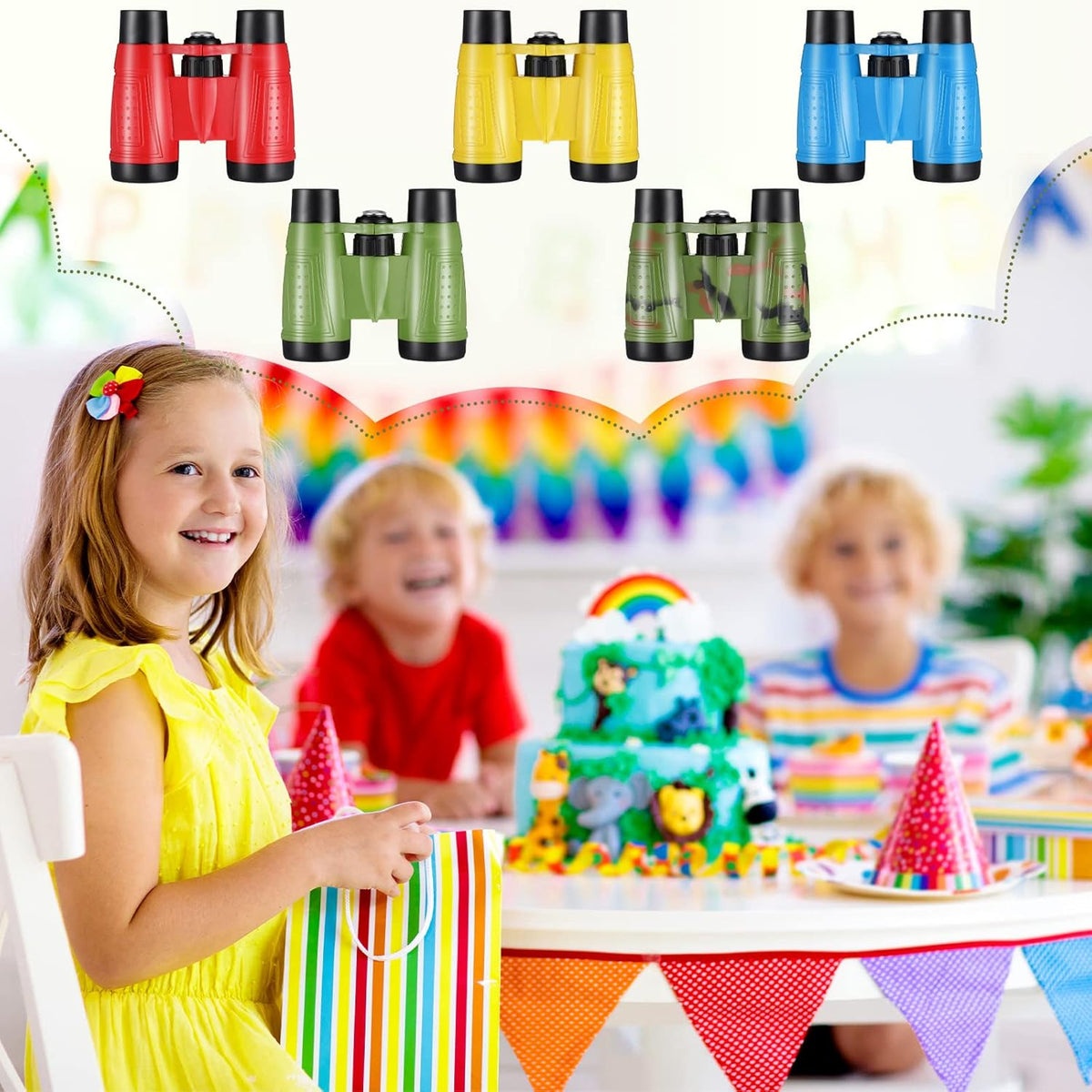 Kids Binoculars with Compass & Neck String – Outdoor Exploration Toy