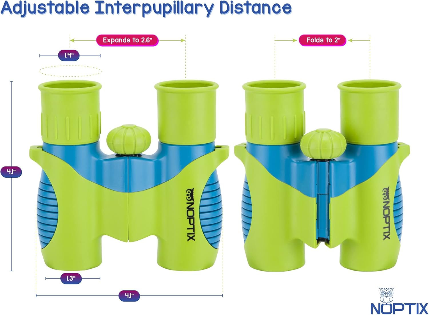 Binoculars for Kids, Girls or Boys Real Kids Binoculars in Vibrant - Includes Sticker Book with 40 Bird Species - Small Toys for Toddlers