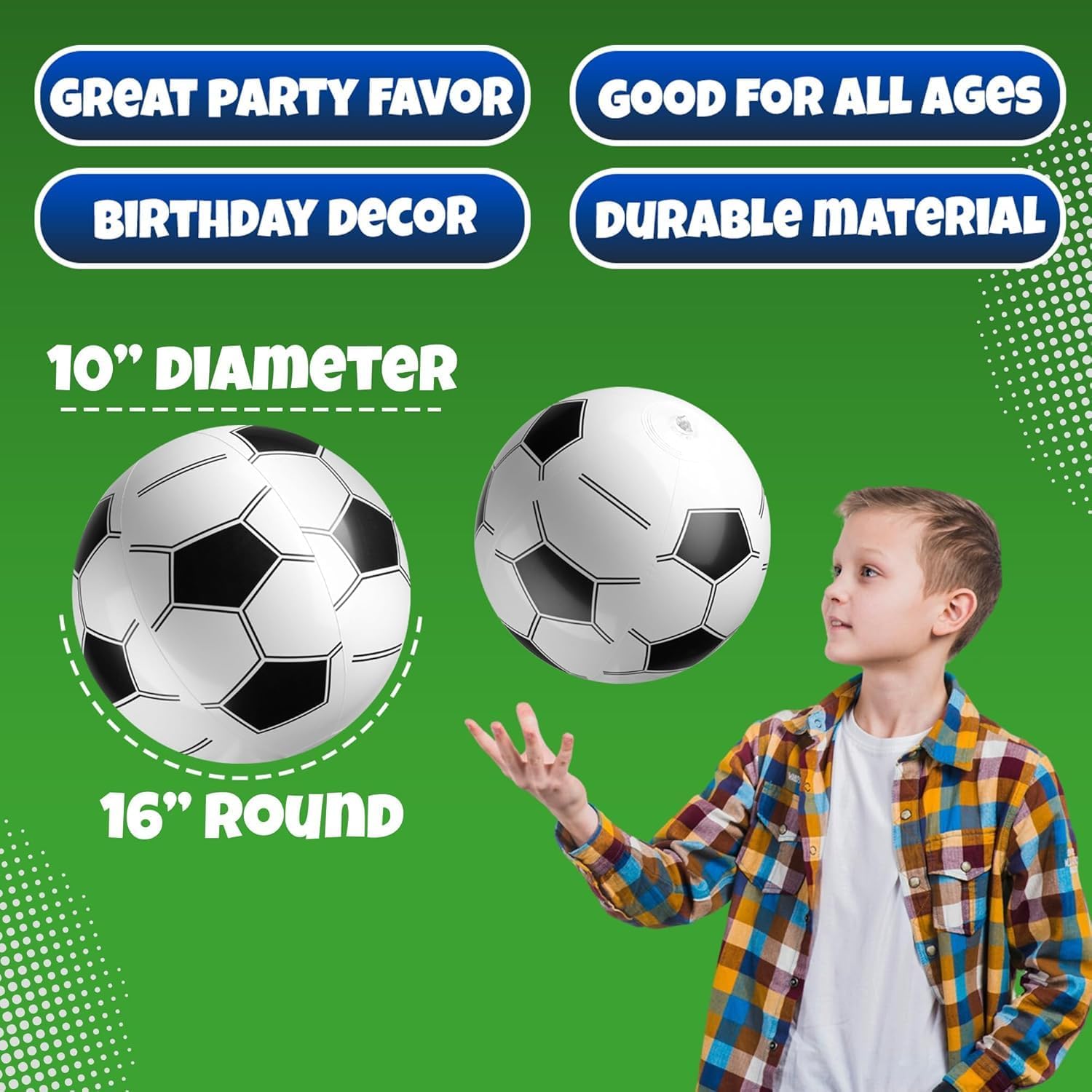 Inflatable Balls (Pack of 12) 16-inch, Beach Balls Bulk for Beach Toys & Birthday Party Decorations & Party Favors for Kids, Goodie Bags Stuffers