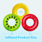 JOYIN 3 Pack Pool Floats, Pool Tube for Kids Swim Rings Inflatable Tubes, Floatie Ring Water Toys for Swimming, Summer Beach Party