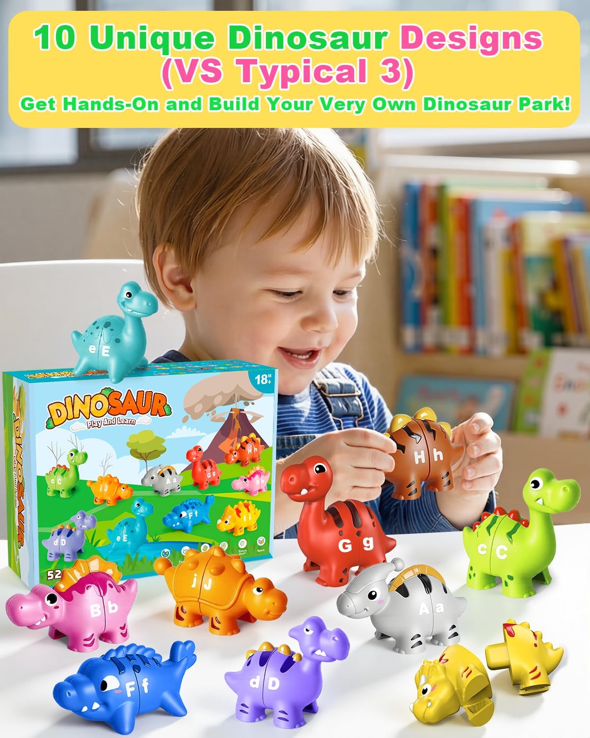 Alphabet Learning Toys for Toddlers Kids 3-5, 10 Unique Animals | Child-Friendly Design | Learning Feels Like Play | Fine Motor Toys | Perfect Toddler Gift