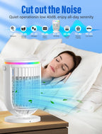 Portable Air Conditioners,Evaporative Air Cooler with Remote,120° Oscillating,1200ML Personal Mini Air Conditioner Fan Cooling Fan with 2 Modes,3 Speeds, Portable AC Unit for Bedroom Office