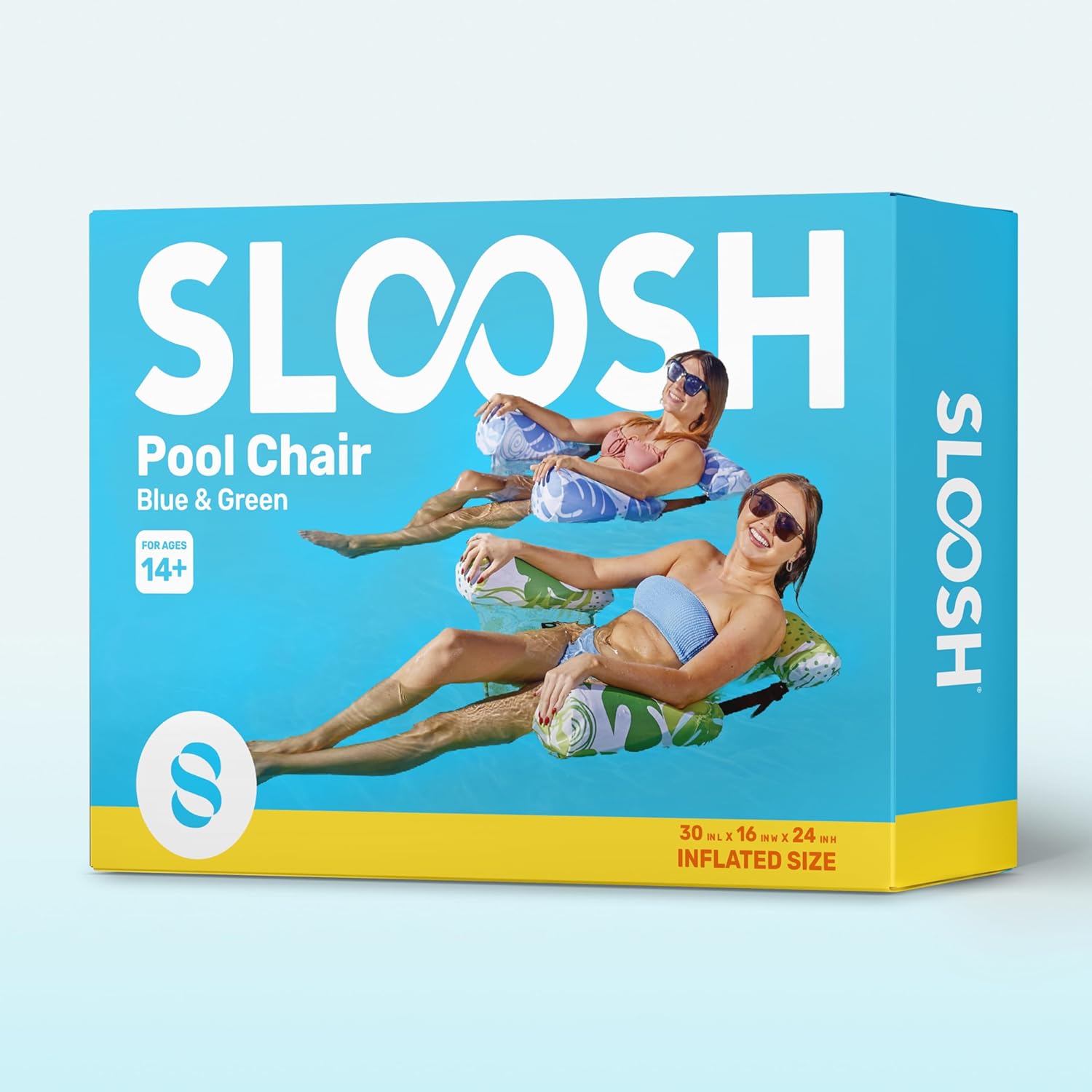 SLOOSH Inflatable Pool Floats Adult,2 Packs Floating Lounge Chairs,Blow up Pool Noodles for Adult Heavy Duty,Floating Chair for Party Summer Water Beach Lake Fun