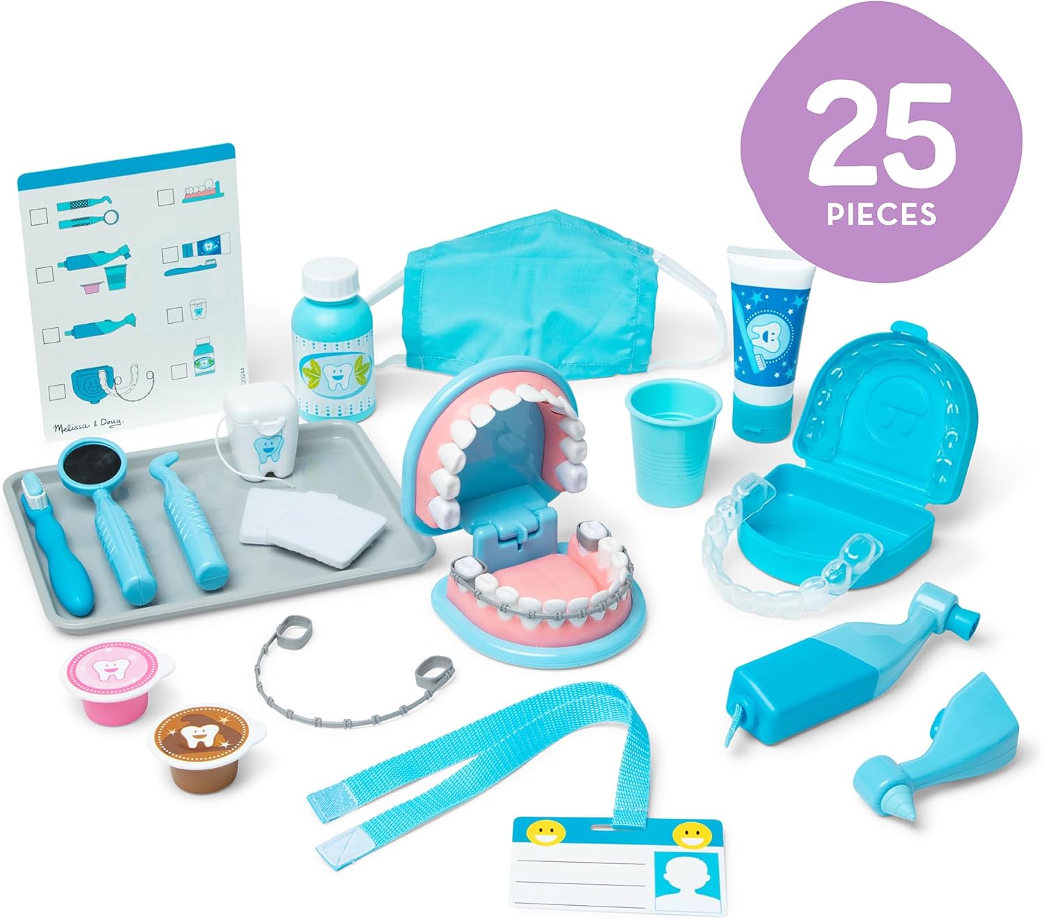 Super Smile Dentist Play Set, 25-Piece Dentist Kit with Oversized Teeth, Large Tools & Accessories, Kids Toys for Girls & Boys 3+