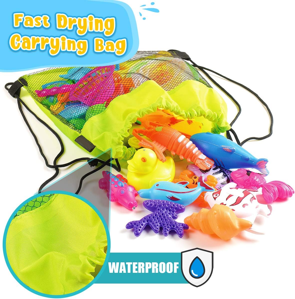 Goody King Magnetic Fishing Game Pool Party Pole Rod Net - Bathtub Outdoor Indoor Carnival Party Water Table Fish Toys Age 3-5 6 4-8