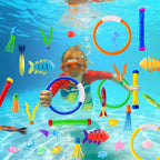 YUJUN Pool Diving Swimming Toys, Summer Underwater Game Toys with Pool Fishes Dive Sticks Rings Gems Storage Bag for Kids Swim Birthday Party Favors