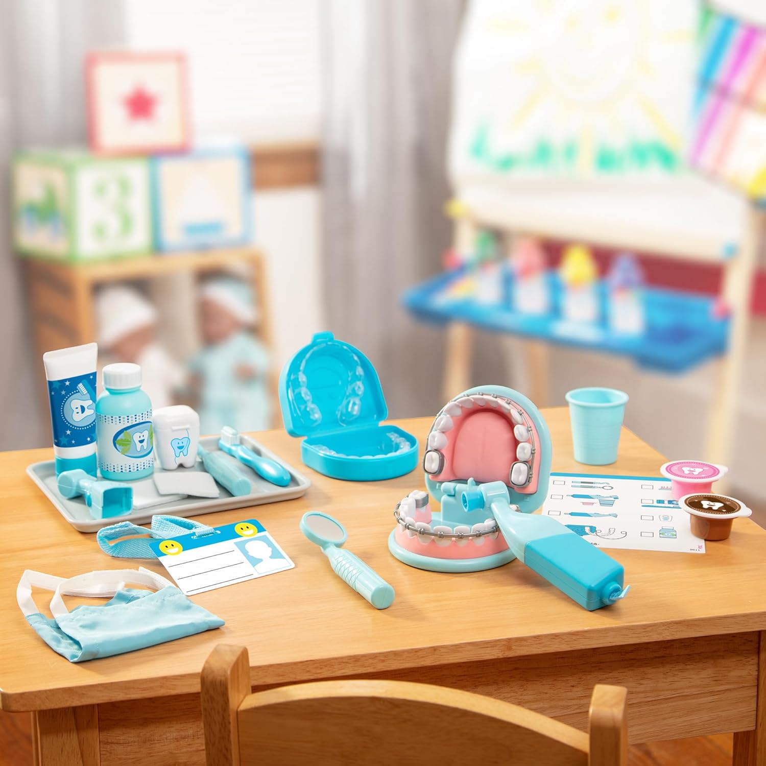 Super Smile Dentist Play Set, 25-Piece Dentist Kit with Oversized Teeth, Large Tools & Accessories, Kids Toys for Girls & Boys 3+
