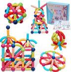 COUOMOXA Magnetic Building Blocks for Toddlers: STEM Educational Toys for 3 4 5+ Years Old Kids - Magnetic Stick Montessori Game for Family for Boys Girls 3-5