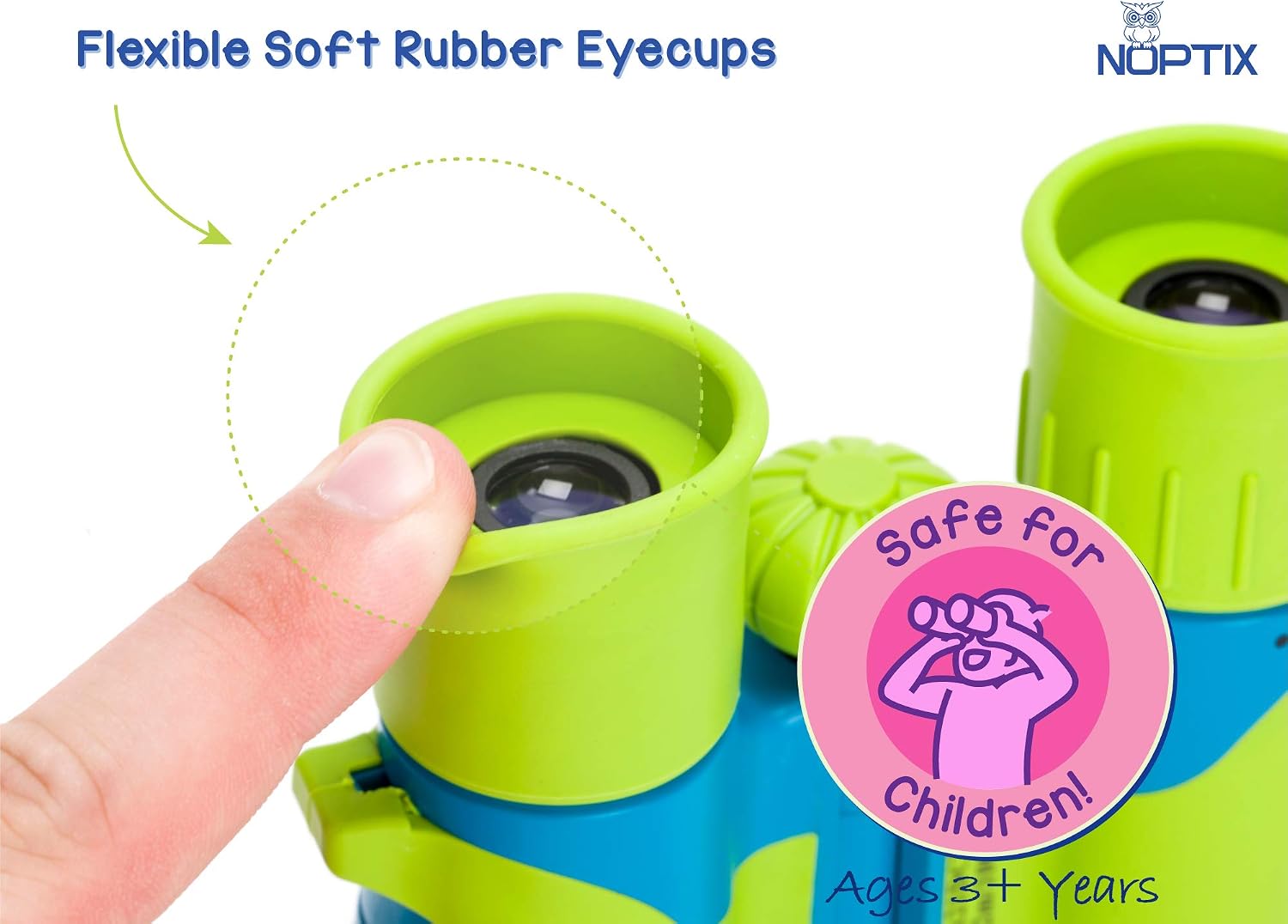 Binoculars for Kids, Girls or Boys Real Kids Binoculars in Vibrant - Includes Sticker Book with 40 Bird Species - Small Toys for Toddlers