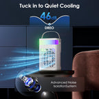 Portable Air Conditioner, Cooling Fan 3 Speeds & 3 Modes Personal Cooling Fan Mini Air Conditioner Fan with Remote, 1500ML Water Tank, Night Light, No battery, for Home Office Bedroom