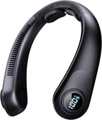 Portable Neck Fan that Blow Cold Air, LED Display, Rechargeable Hands-Free Wearable Cooling Personal Fan, 5 Speed, Neck Support, Bladeless Neck Air Conditioner, Gifts for Women/Men, Hot Flashes