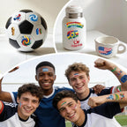 Awinmay 45 Pcs Soccer Tattoos - World Cup Temporary Tattoos for Kids，Adult，Teens，Soccer Party Favors Sports Themed Supplies Fake Tattoo Stickers，World Cup 2026 Merchandise，Kids Goodie Bag Stuffers