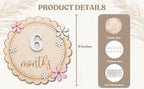 Baby Girl Monthly Milestone Signs, 1-12 Monthly Baby Milestone Girl, Newborn Photography Props Double-Sided, Nursery Decor for Girls
