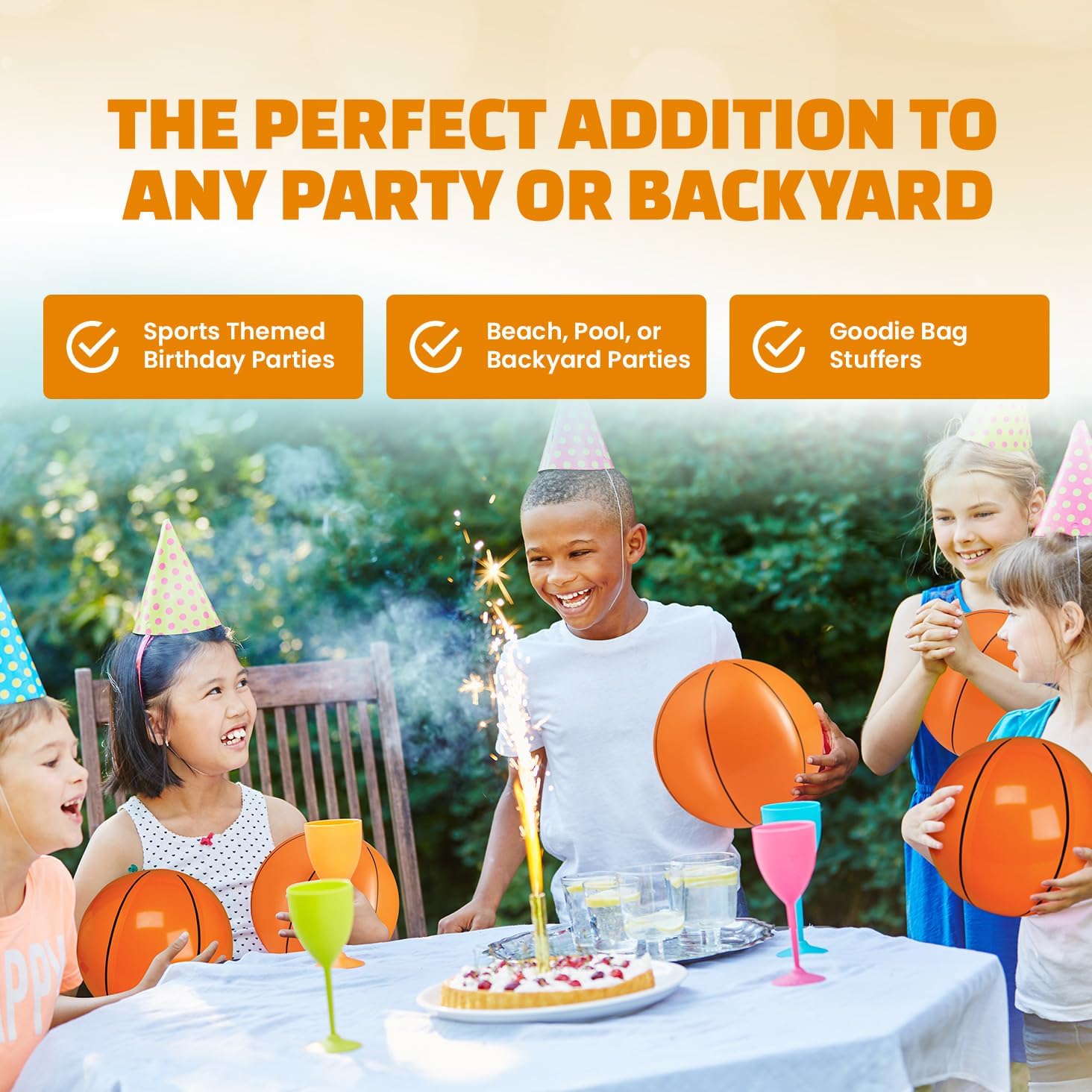 Inflatable Balls (Pack of 12) 16-inch, Beach Balls Bulk for Beach Toys & Birthday Party Decorations & Party Favors for Kids, Goodie Bags Stuffers