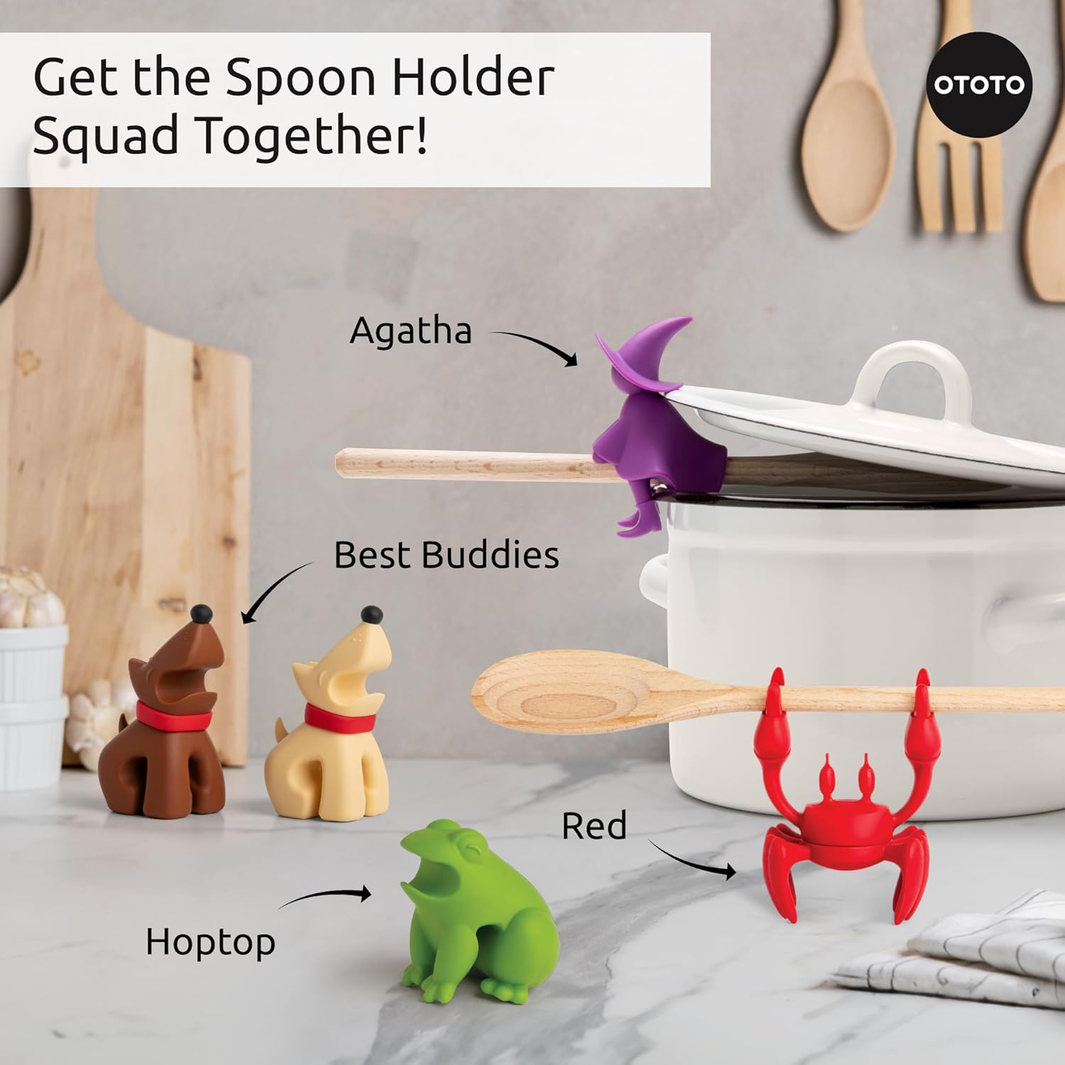 OTOTO Funny Spoon Holder - Spoon Rest for Stove Top - Cooking Gadgets, Gifts, Cute Kitchen Accessories, Funny Gifts, Random Stuff