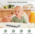 DOQAUS Ice Cube Tray with Lid and Bin - 4 Pack Silicone Ice Cube Trays for Freezer, Stackable Ice Bucket Kits with Storage Container & Scoop for Kitchen, RV, Cocktail, Coffee