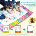 Water Doodle Mat - Kids Color Painting Toy, Gift Set for Toddlers 3-7 | Great Educational Water Doodle Mat - Toddler Painting Toy Gift with Fun Stencils, Magic Pens & Drawing Templates for Kids