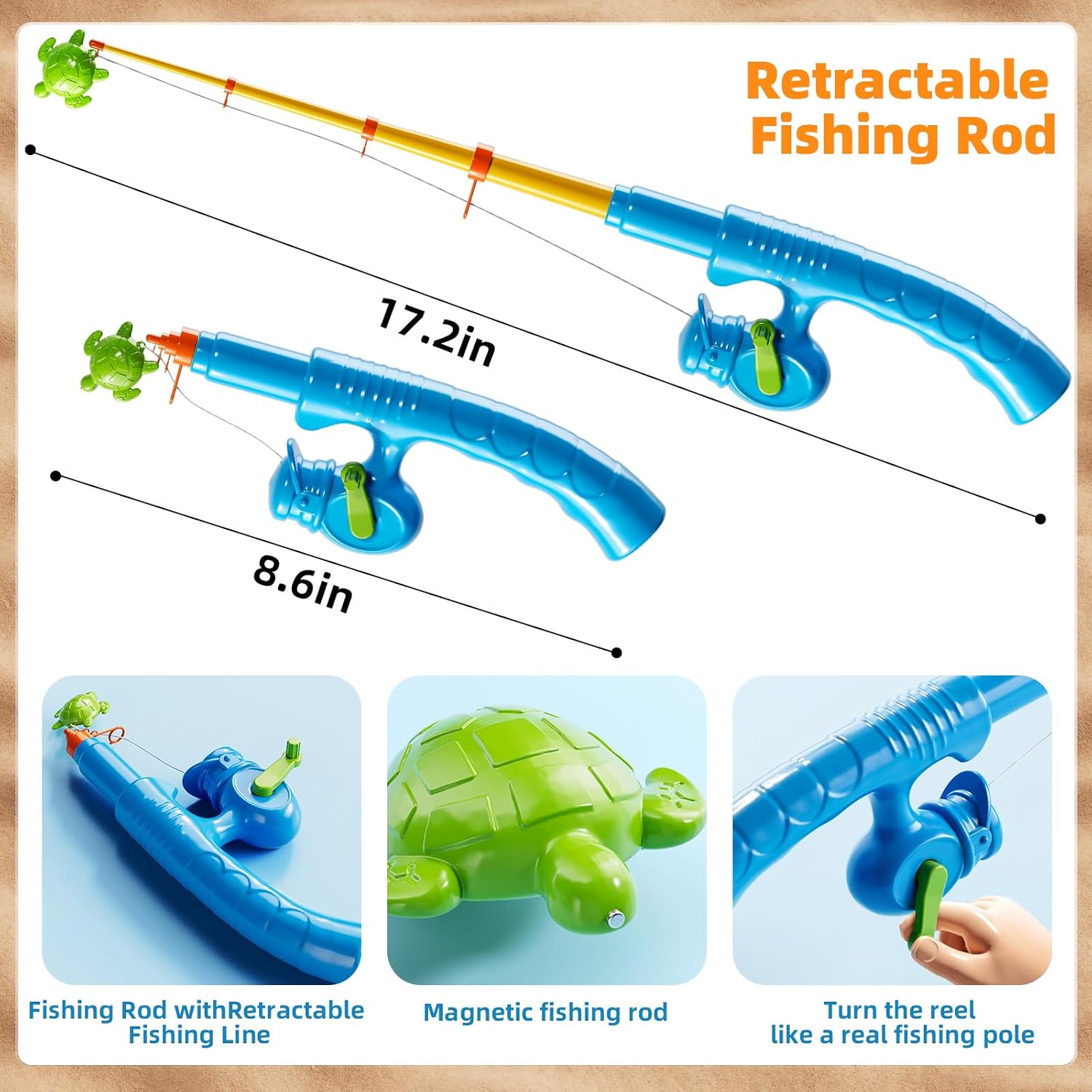 NIPLOOOW Pool Fishing Toys Games, Water Table Bathtub Toy with Inflatable Pool Pole Rod Net Plastic Floating Fish, Birthday Gifts for Kids Age 3 4 5 6 Year Old,Kids Outdoor Toys
