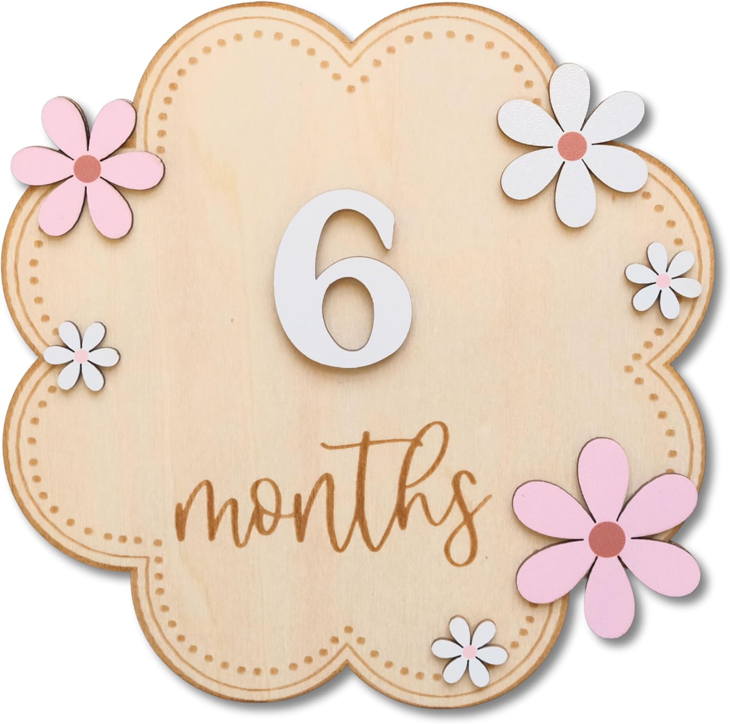 Baby Girl Monthly Milestone Signs, 1-12 Monthly Baby Milestone Girl, Newborn Photography Props Double-Sided, Nursery Decor for Girls