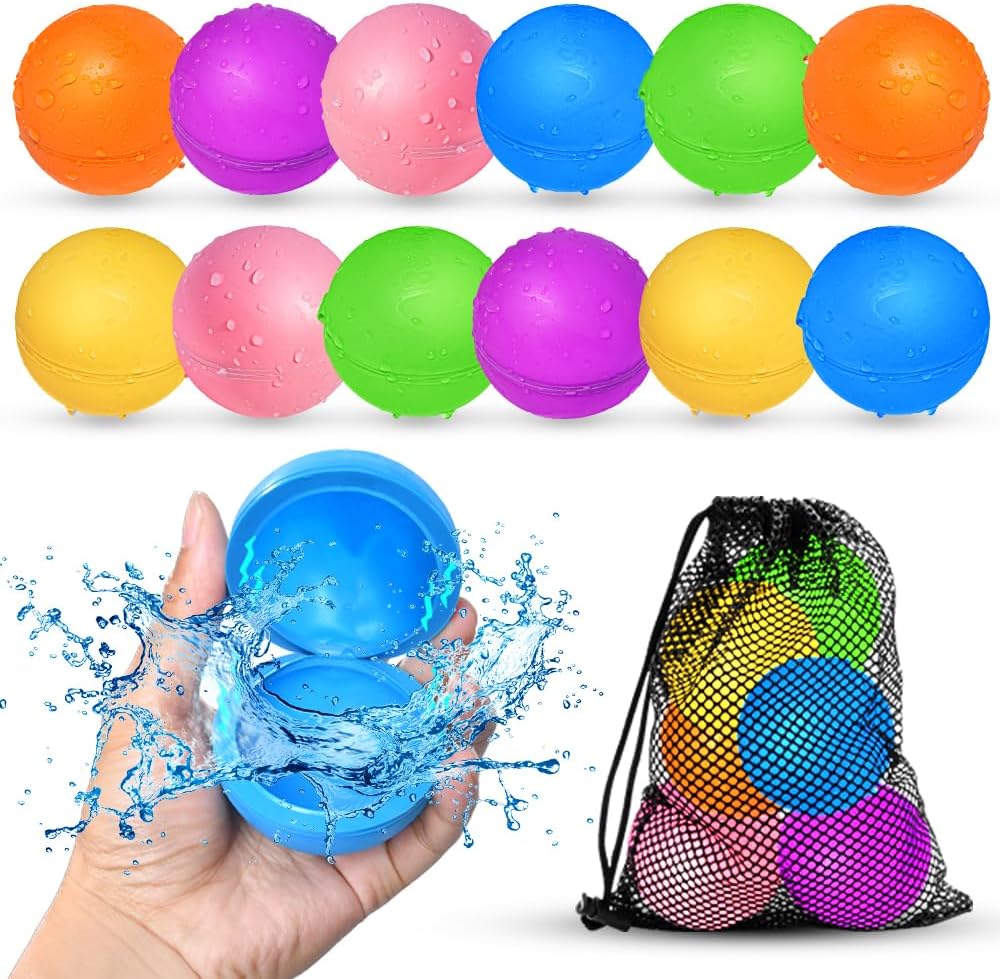 Reusable Water Balloons, Pool Beach Water Toys for Boys and Girls, Summer Toys for Kids Ages 3-12, Magnetic Water Ball for Outdoor Activities