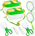 2 Sets Bug Catcher for Kids, Bug Catching Kit Gifts with Butterfly Net Toys | Built-in Magnifying Glass Bugs Box, Kids Camping Toys Bugs Collection Outdoor Explorer Kit for Age 3 4 5 6 7 8
