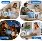 Portable Air Conditioners, 4000mAh Rechargeable Mini Air Conditioner with 3 Speeds, Quiet Desk Personal Air Cooler Fan for Bedroom, Indoor, Outdoor, Travel, and Office