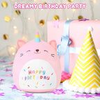 SQEQE Cat Plush Toy Unicorn Cat Stuffed Animal Cute Birthday Plushies Pillow Soft Plushie Doll Gifts for Kid Decor(Pink Caticorn, 8, 10, 14 Inch)