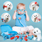 Meland Toy Doctor Kit for Girls - Pretend Play Doctor Set with Carrying Case,Stethoscope Toy & Dress Up Costume - Doctor Play Set for Girls Toddlers Ages 3 4 5 6 Year Old for Role Play Gift