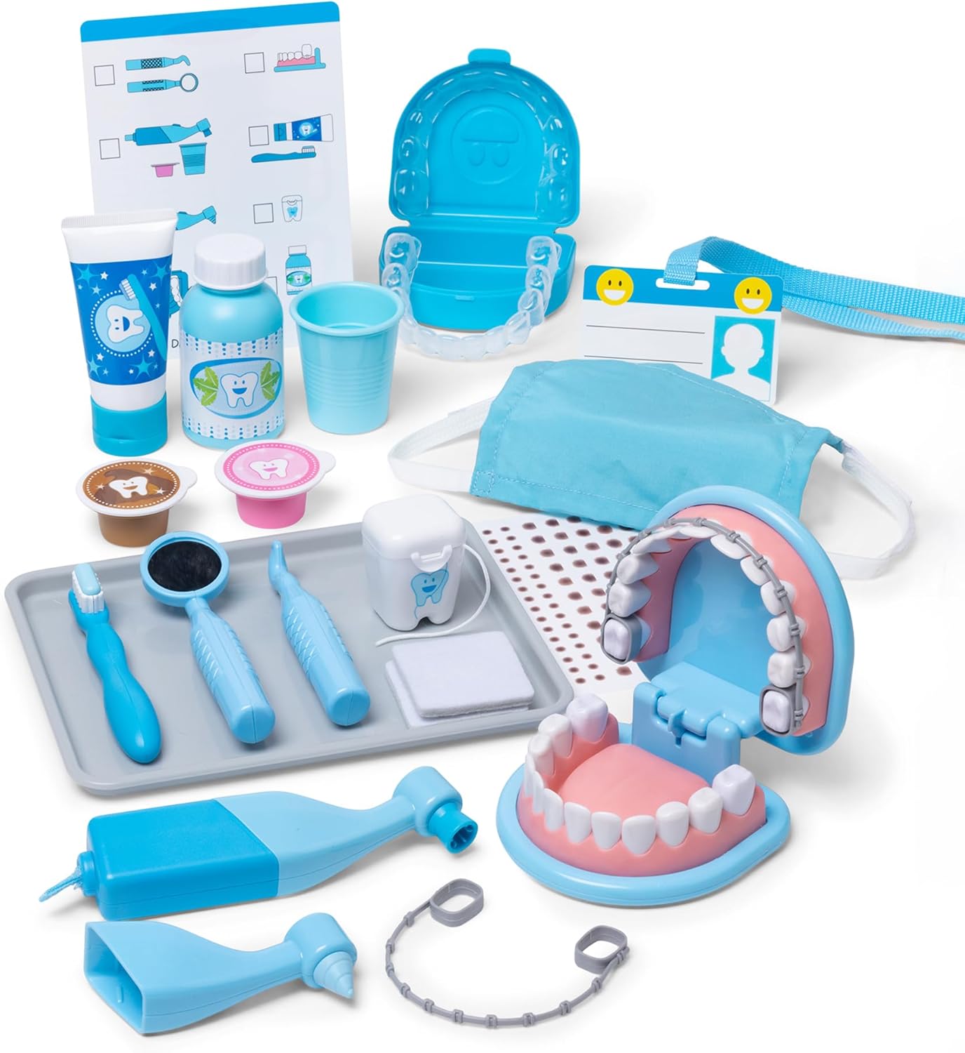Super Smile Dentist Play Set, 25-Piece Dentist Kit with Oversized Teeth, Large Tools & Accessories, Kids Toys for Girls & Boys 3+