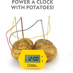 National Geographic Battery Making Kit - Potato Clock and Penny Powered Flashlight Science Kit, 2 Electricity STEM Projects for Kids, Electrical Circuit Toy for Boys and Girls
