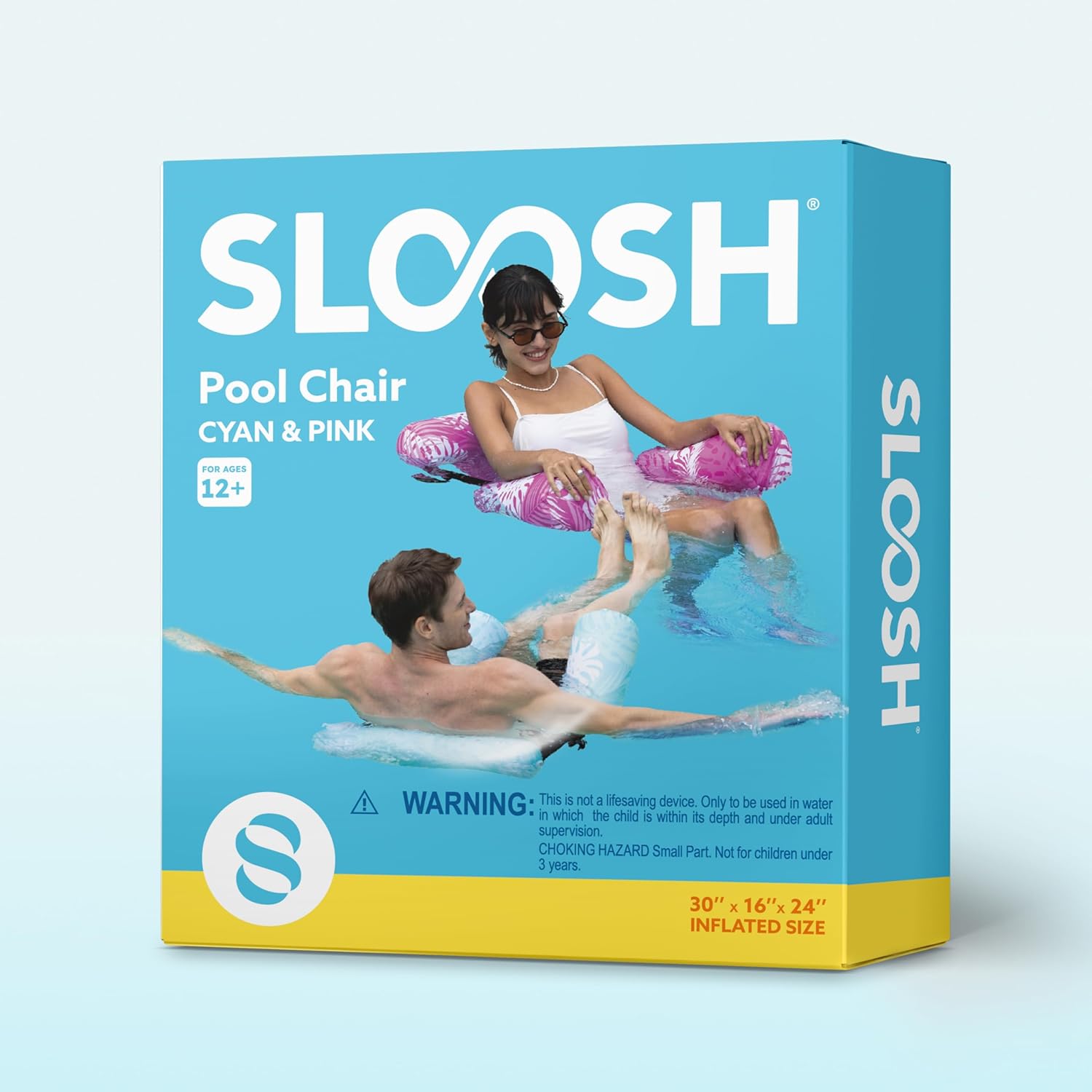 SLOOSH Inflatable Pool Floats Adult,2 Packs Floating Lounge Chairs,Blow up Pool Noodles for Adult Heavy Duty,Floating Chair for Party Summer Water Beach Lake Fun