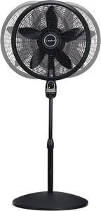 Lasko Oscillating Cyclone Pedestal Fan with Remote Control - Cooling Standing Fan for Bedroom, Living Room, and Home Office - Adjustable Height - 3 Quiet Speeds - 1843 - 18" Blade Diameter - Black
