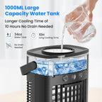 Portable Air Conditioners, Small Air Conditioner Portable with Remote, 3 Speeds & 3 Mist Modes & Timer Mini Evaporative Air Cooler, Personal Cooling Misting Fan for Bedroom Office Room Desk, Black