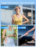 JISULIFE 3 IN 1 Handheld Mini Fan - Portable Fan & Power Bank & Flashlight, 19H Max Cooling, USB Rechargeable, Pocket-Sized for Travel, Cruise, Concerts, Makeup, 2026 Summer Gifts for Women