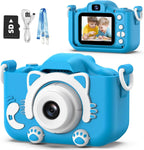 Kids Camera Toys for 3-8 Year Old Girls Boys,Children Digital Video Camcorder Camera with Cartoon Soft Cover, Best Chritmas Birthday Festival Gift for Kids