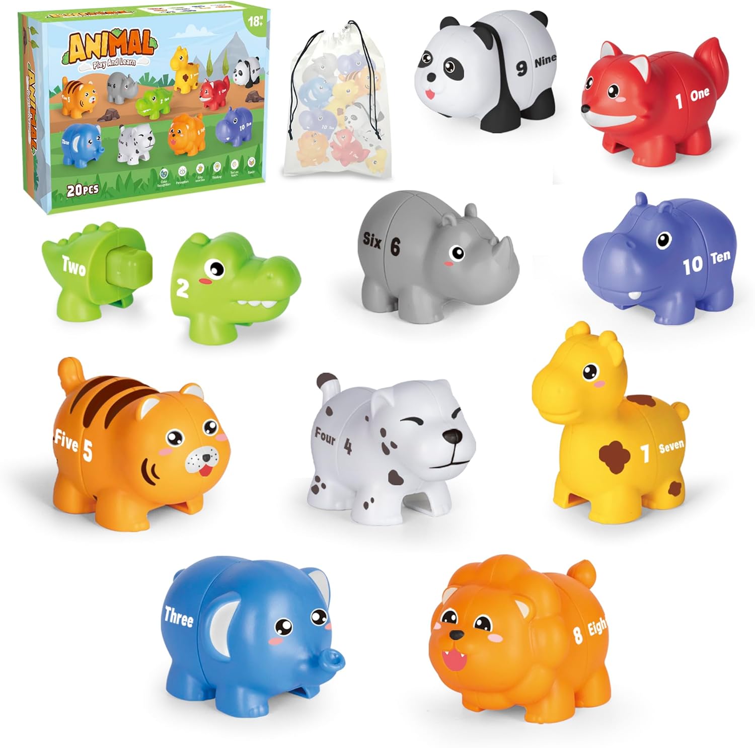 Alphabet Learning Toys for Toddlers Kids 3-5, 10 Unique Animals | Child-Friendly Design | Learning Feels Like Play | Fine Motor Toys | Perfect Toddler Gift
