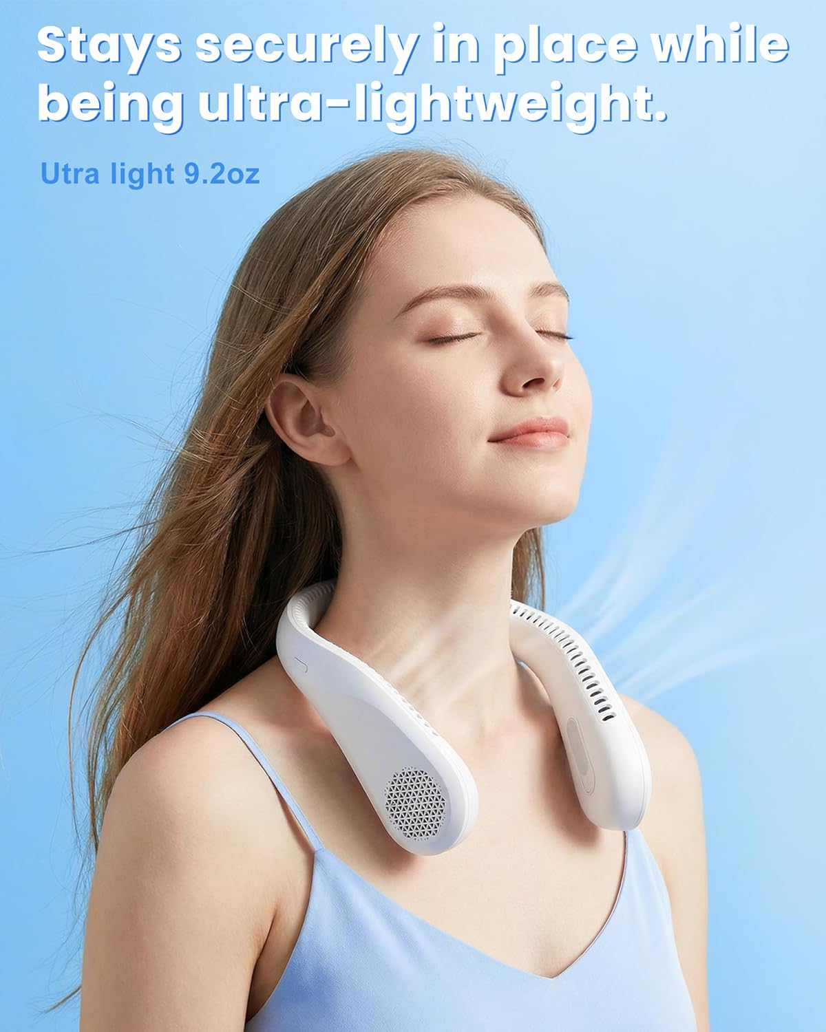 Chasesun Portable Neck Fan - Rechargeable Personal Fan, 20 Hours Cooling Time, No Hair Tangling, Hands-Free Bladeless Fan for Travel, Birthday Gifts for Women and Men