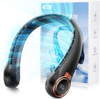 Portable Neck Fan with 6000mAh USB - Rechargeable Battery, Ultra-Light Bladeless Neck Fan LED Display, 360° Cooling Wearable Fan, 3 Speeds