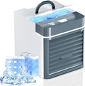 Portable Air Conditioners, Mini Air Cooler with 3 Speeds, Anti-leakage Water Personal Ice Air Conditioner for Room Desk Office Home Tent(W-03)