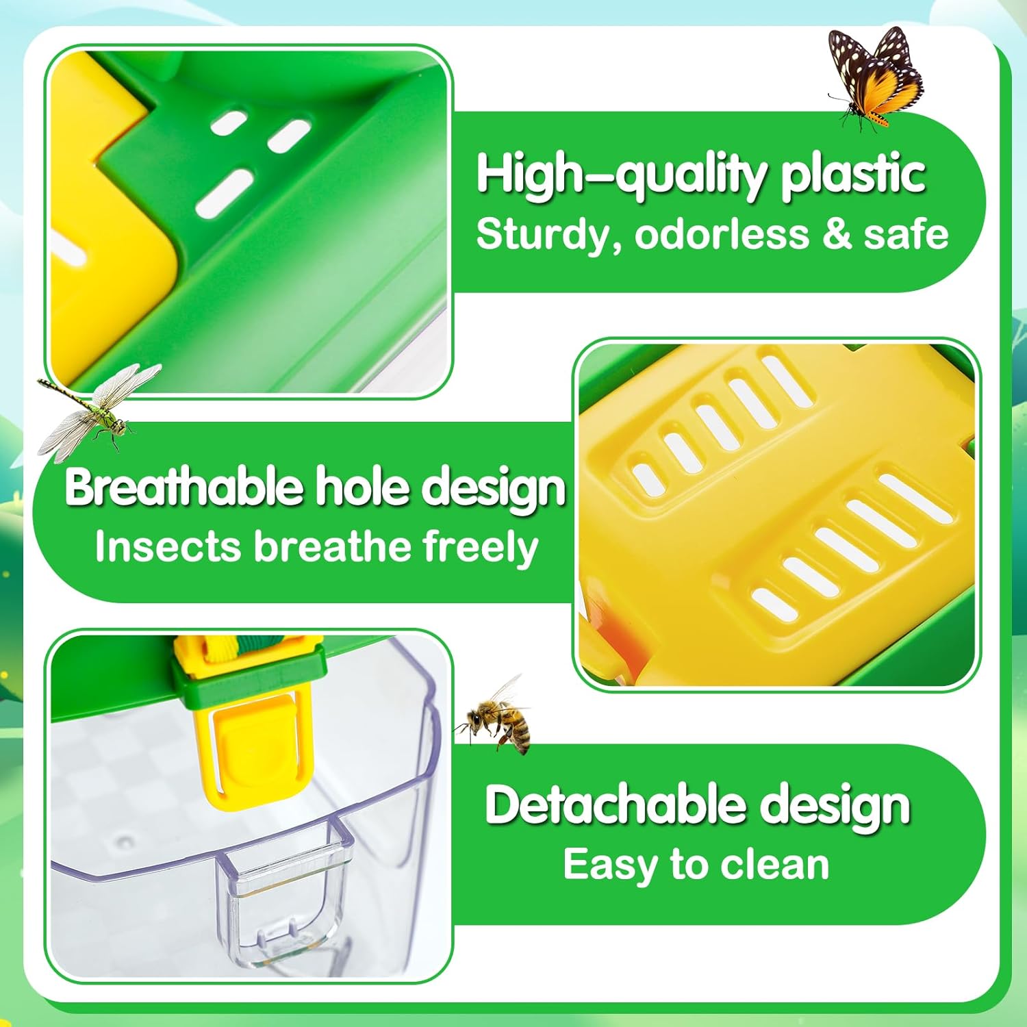 2 Sets Bug Catcher for Kids, Bug Catching Kit Gifts with Butterfly Net Toys | Built-in Magnifying Glass Bugs Box, Kids Camping Toys Bugs Collection Outdoor Explorer Kit for Age 3 4 5 6 7 8