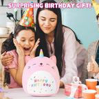 SQEQE Cat Plush Toy Unicorn Cat Stuffed Animal Cute Birthday Plushies Pillow Soft Plushie Doll Gifts for Kid Decor(Pink Caticorn, 8, 10, 14 Inch)