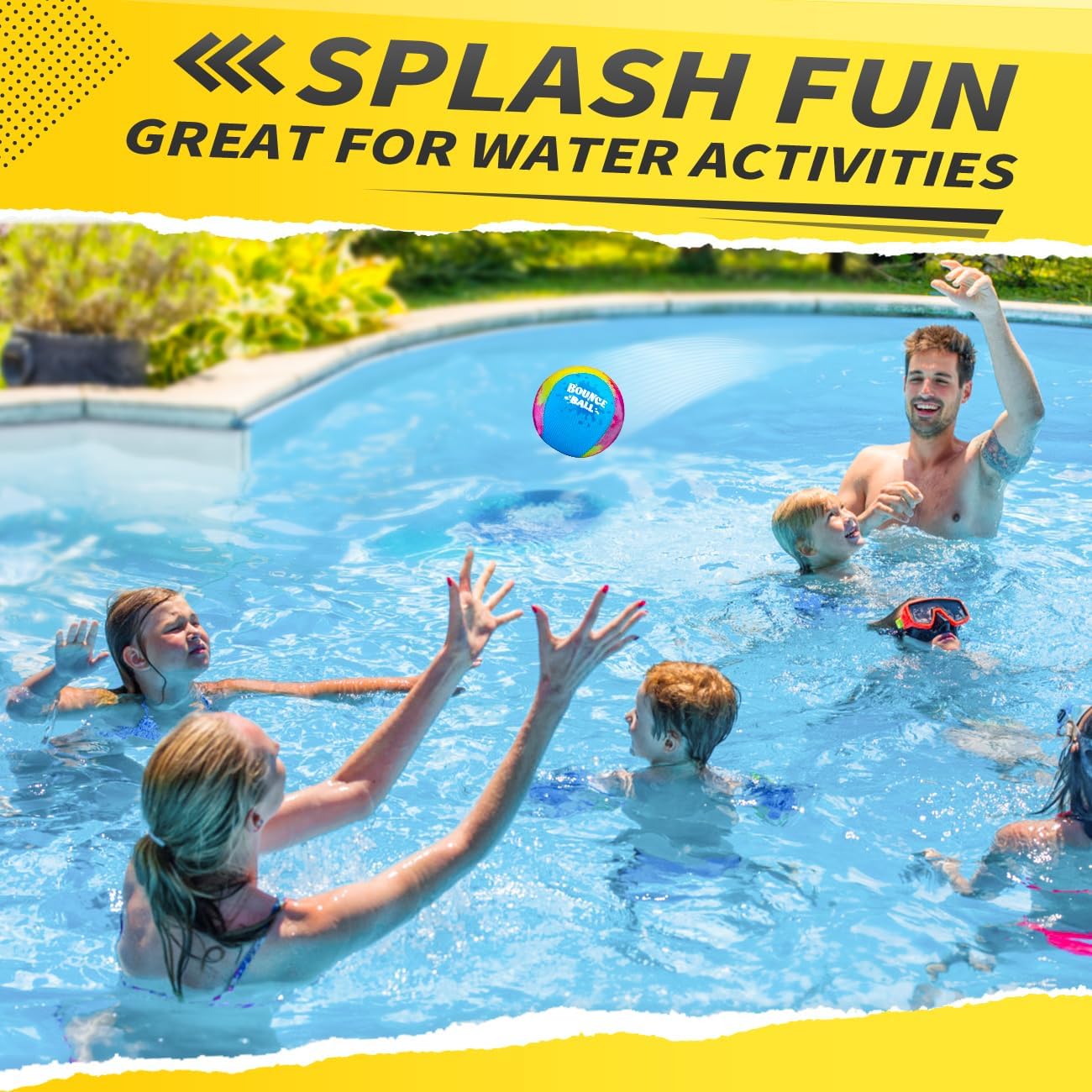 Bambilo Water Skipping Ball | 2-Pack Bounce Balls | Water Bouncing Beach Balls & Grip Ball | Pool Toys for Kids Age 5-8-12 | Great Summer Water Toy for Beach Swimming Pool River Lake