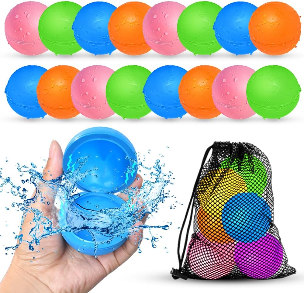 Reusable Water Balloons, Pool Beach Water Toys for Boys and Girls, Summer Toys for Kids Ages 3-12, Magnetic Water Ball for Outdoor Activities