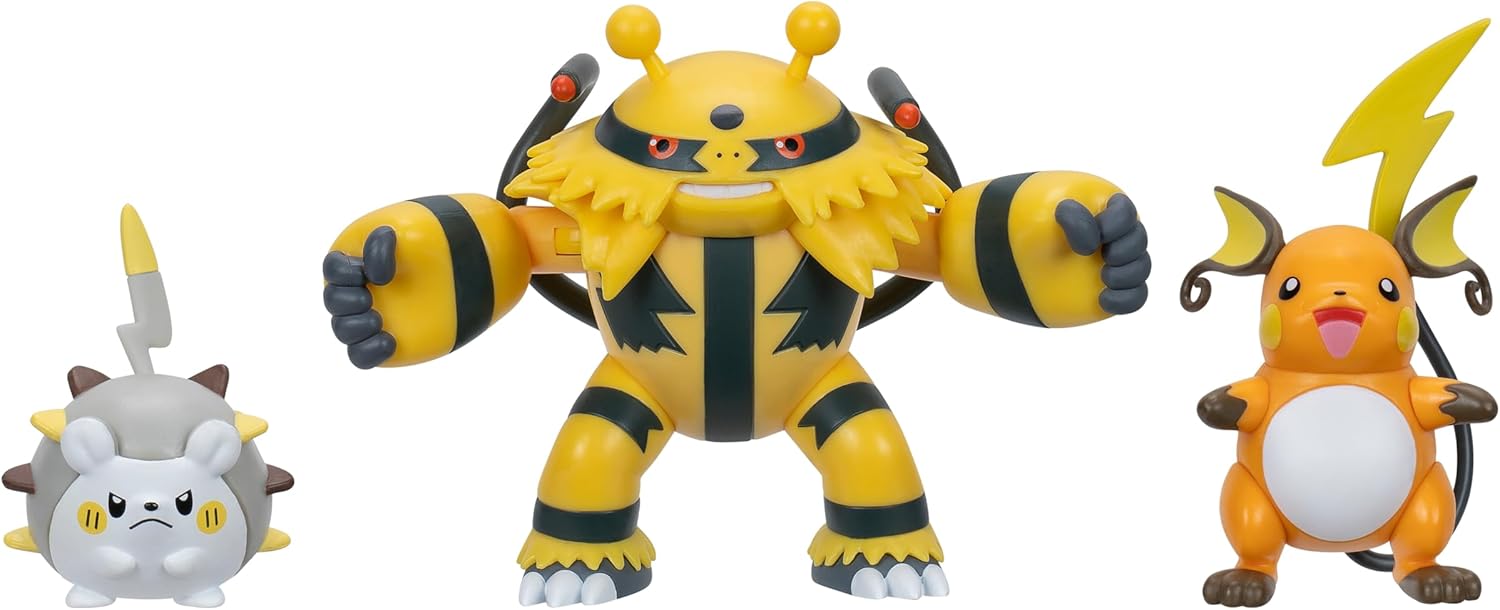 Pokemon Battle Figure 3 Pack - Features 2-Inch Togedemaru and Raichu and 3-Inch