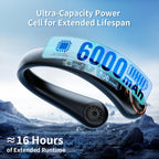 Portable Neck Fan with 6000mAh USB - Rechargeable Battery, Ultra-Light Bladeless Neck Fan LED Display, 360° Cooling Wearable Fan, 3 Speeds