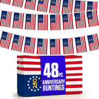 2026 World Cup Flag Bunting String, Double-Sided Polyester Rope 15m - Soccer tournament Bunting Banner for Party Decorations for Tournaments, Garden Streets & Pub Bar