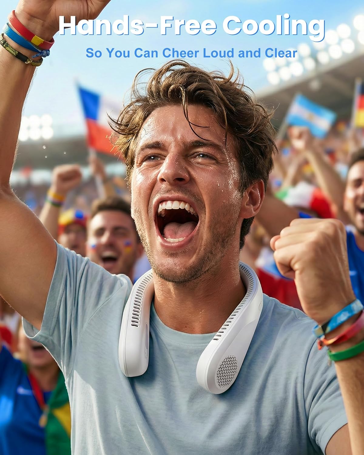 Chasesun Portable Neck Fan - Rechargeable Personal Fan, 20 Hours Cooling Time, No Hair Tangling, Hands-Free Bladeless Fan for Travel, Birthday Gifts for Women and Men