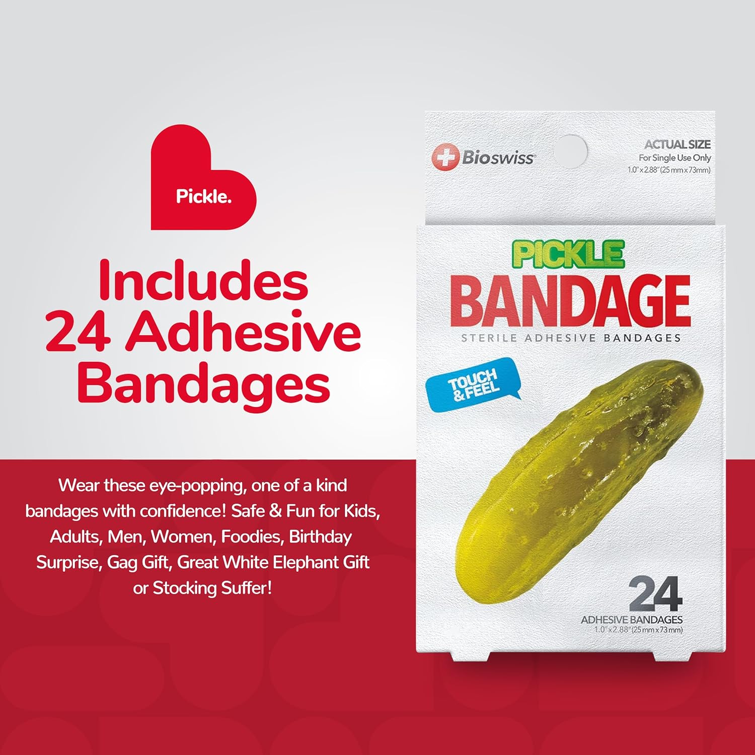 BioSwiss Bandages, Pickle Shaped Self Adhesive Bandage Set, Latex Free, Sterile Wound Care